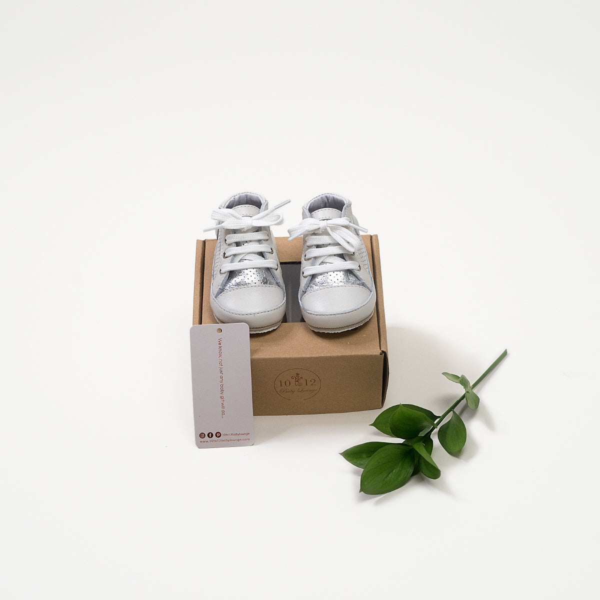 Baby Baller Sneakers - Silver - Product Shot with the Box