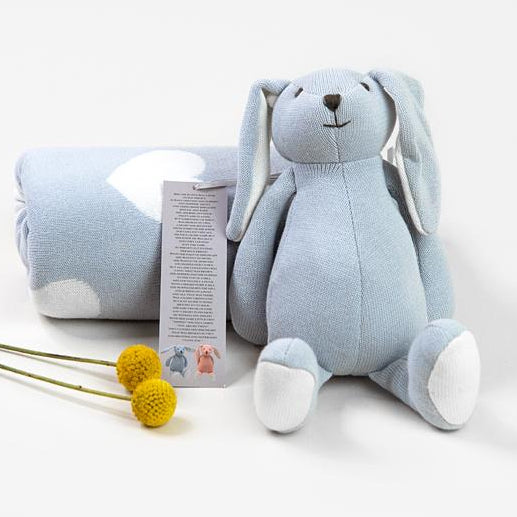 Bunny Cotton Baby Set - Blue - Product Shot