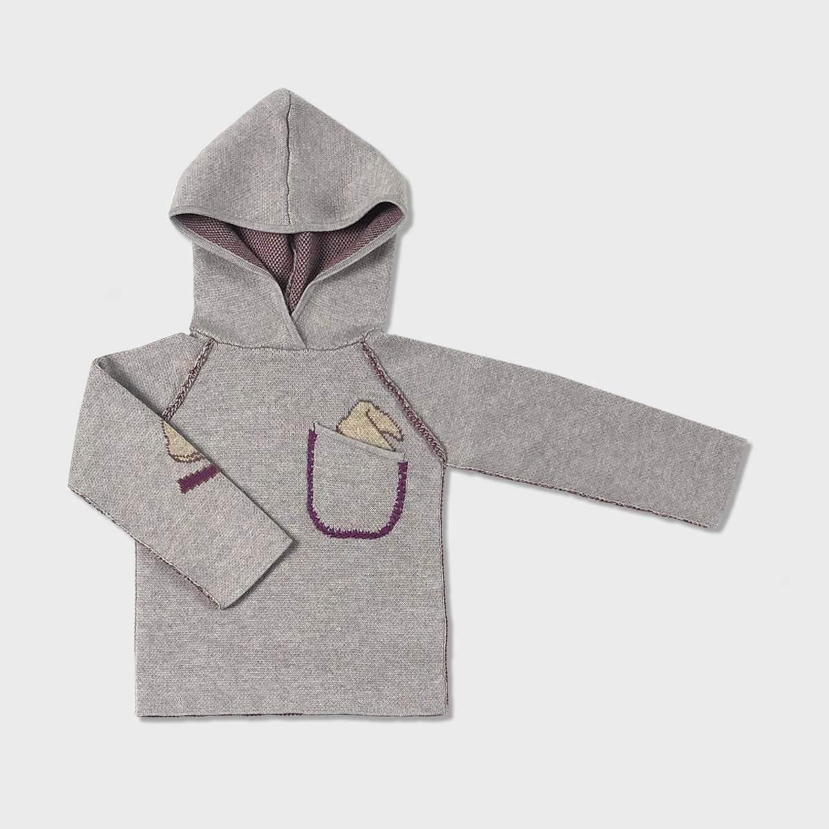 Kiwi the Cat Cashmere Blend Hoodie - Front Side