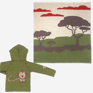 Liam the Lion Cashmere Blend Toddler Hoodie and Blanket - Product Shot