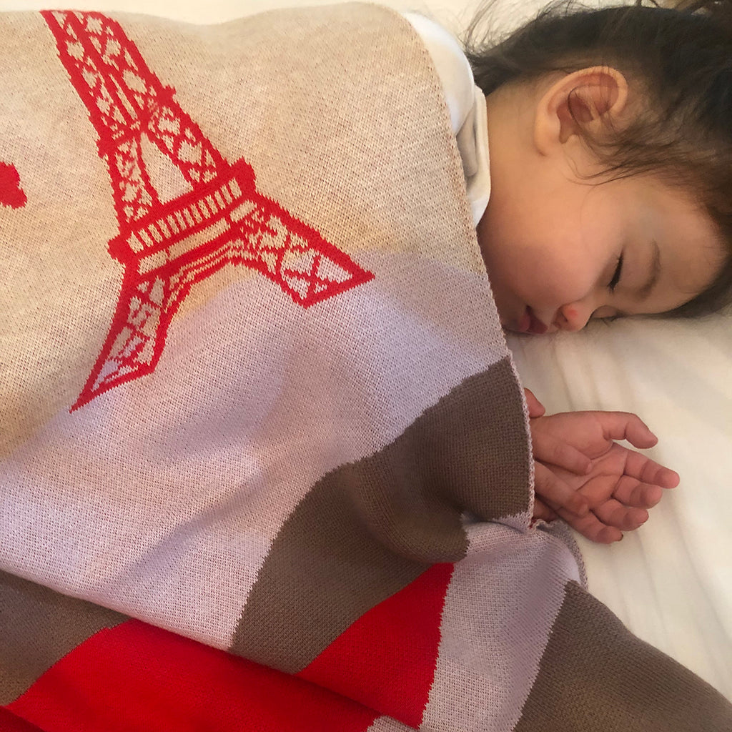 Penelope the Poodle Cashmere Blend Toddler Blanket - Lifestyle Image
